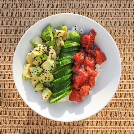 picture of the dish "vegan tuna sushi bowl"